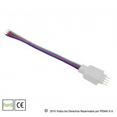 Conector 4 Pin a Cable Plano RGB para Tiras LED RGB